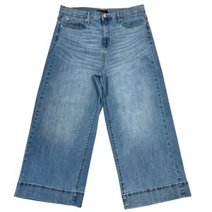 Banana Republic Factory High-Rise Wide-Leg Crop Jeans Sz 32" or 14 Light Wash